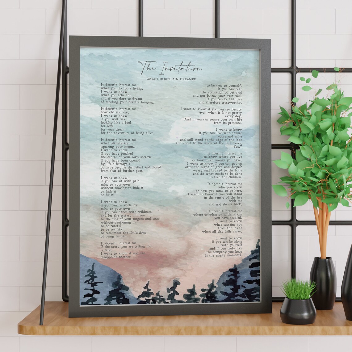 Invitation by Oriah Mountain Dreamer, Minimalist Art Print