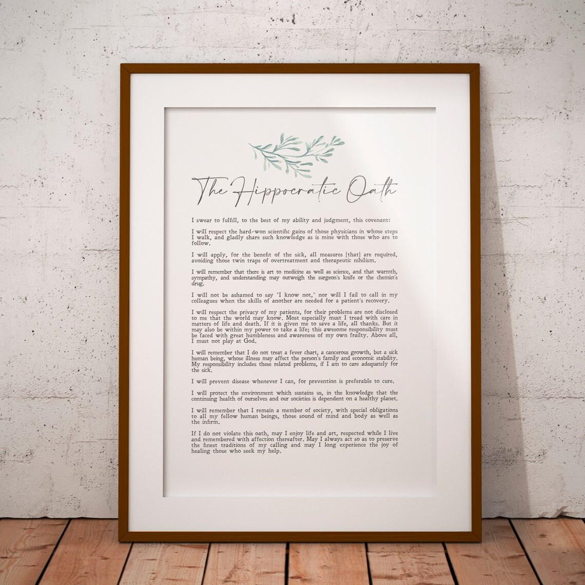 Hippocratic Oath Minimalist Quote Wall Art Print - Image 3