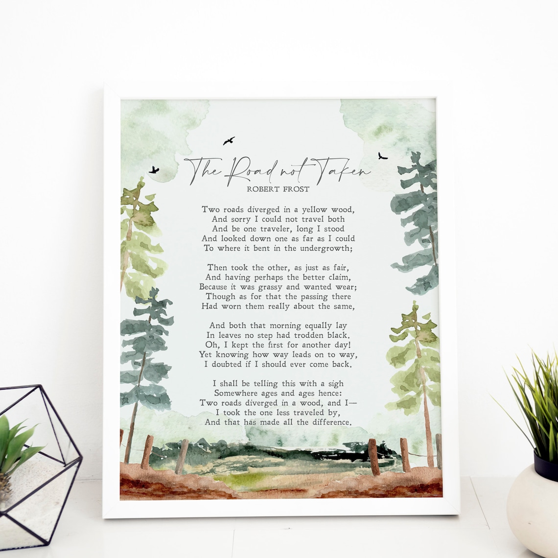 The Road Not Taken, Robert Frost Minimalist Poster - Image 2