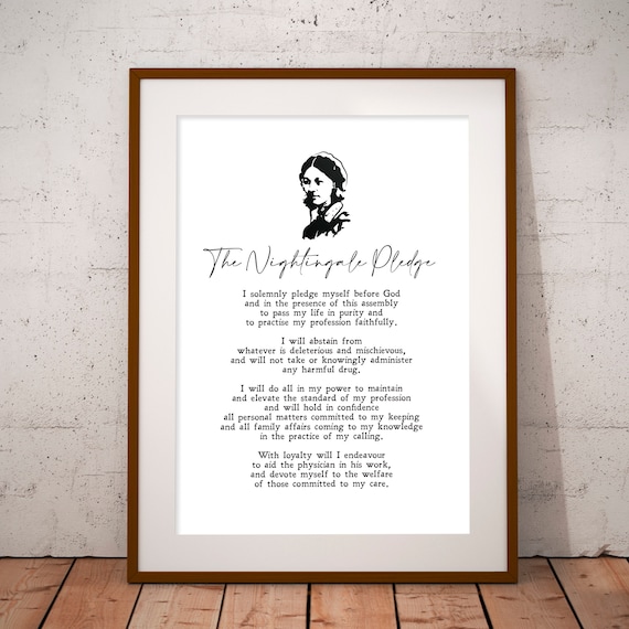 Nightingale Pledge Minimalist Nurse Quote Art Print