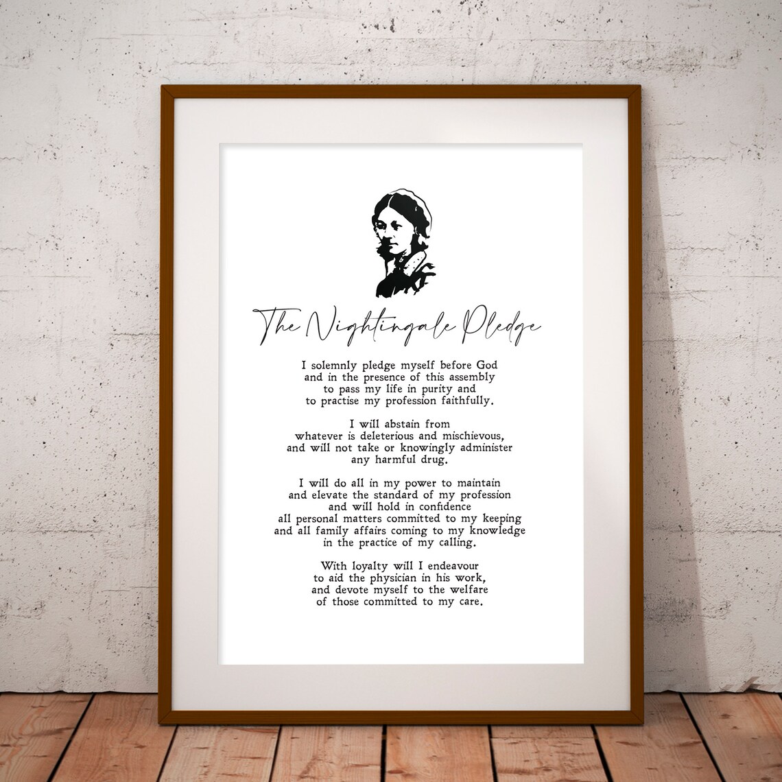 Nightingale Pledge Minimalist Nurse Quote Art Print