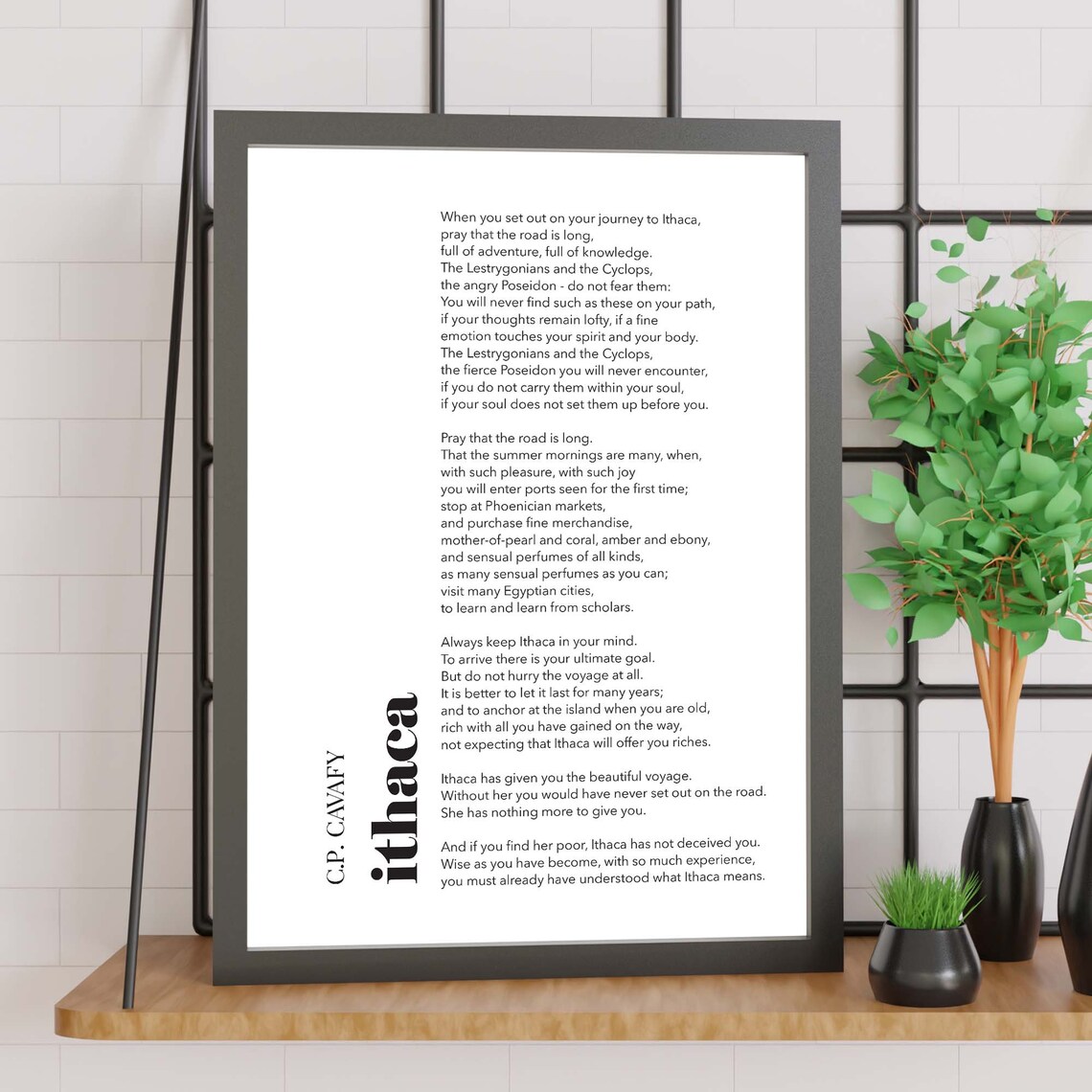 Ithaca by Constantine P. Cavafy, Minimalist Art Print