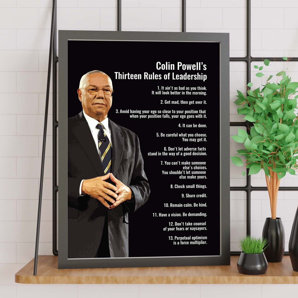 Colin Powell Leadership Rules Motivation Art Print