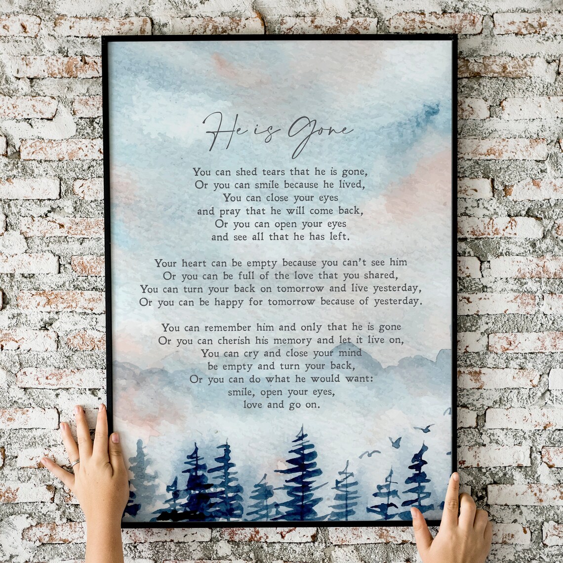 He Is Gone by David Harkins, Sympathy Bereavement Art Print - Image 2