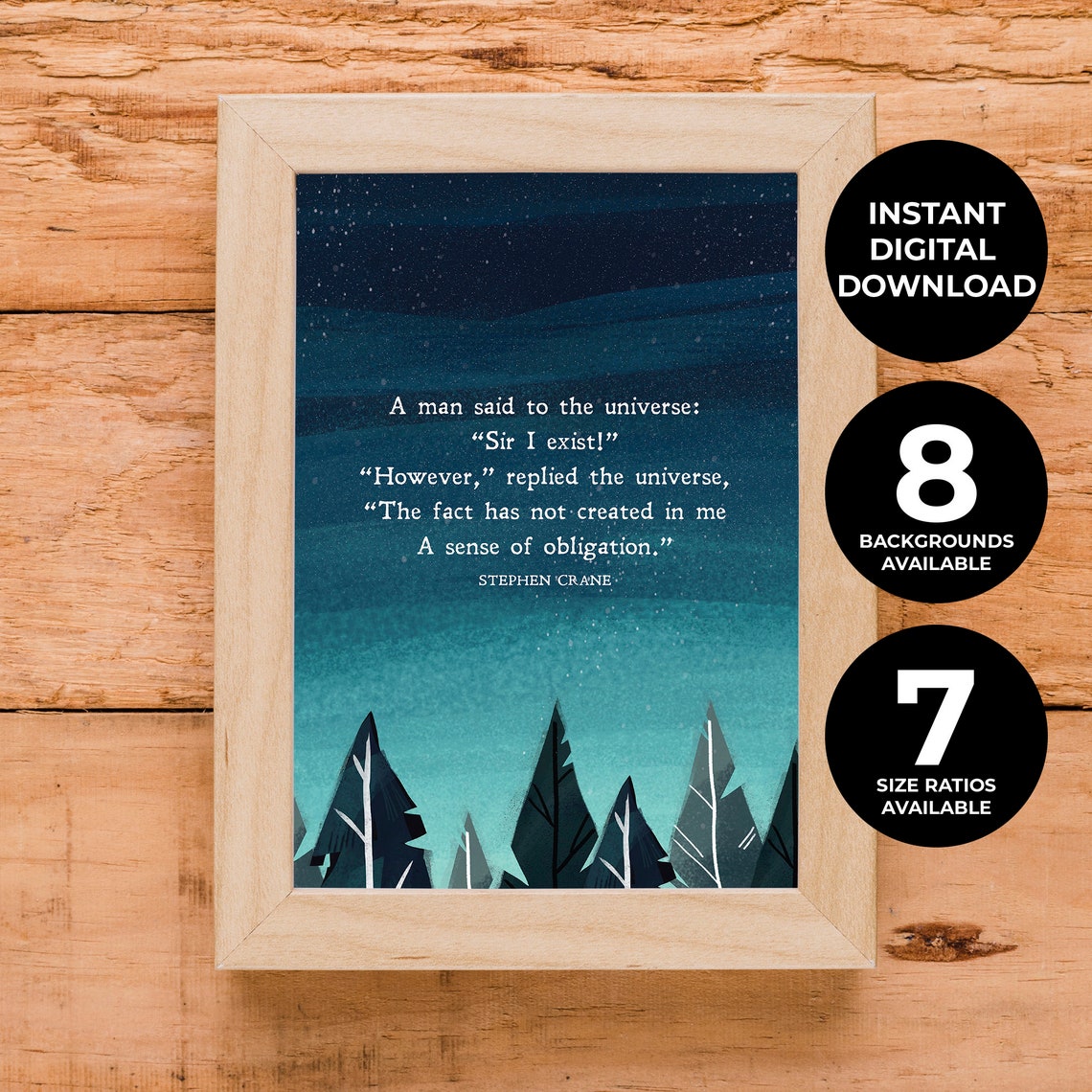 Stephen Crane A Man Said To The Universe Poem Starry Night Print
