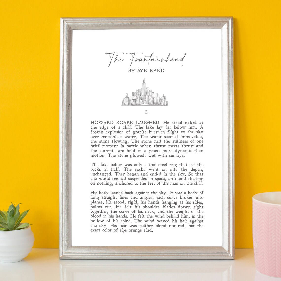 The Fountainhead Minimalist Literary Quote Art Print