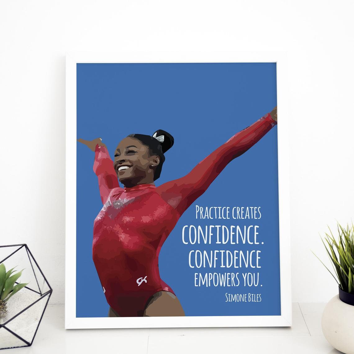 Simone Biles Quote, Confidence Empowerment Art Print
