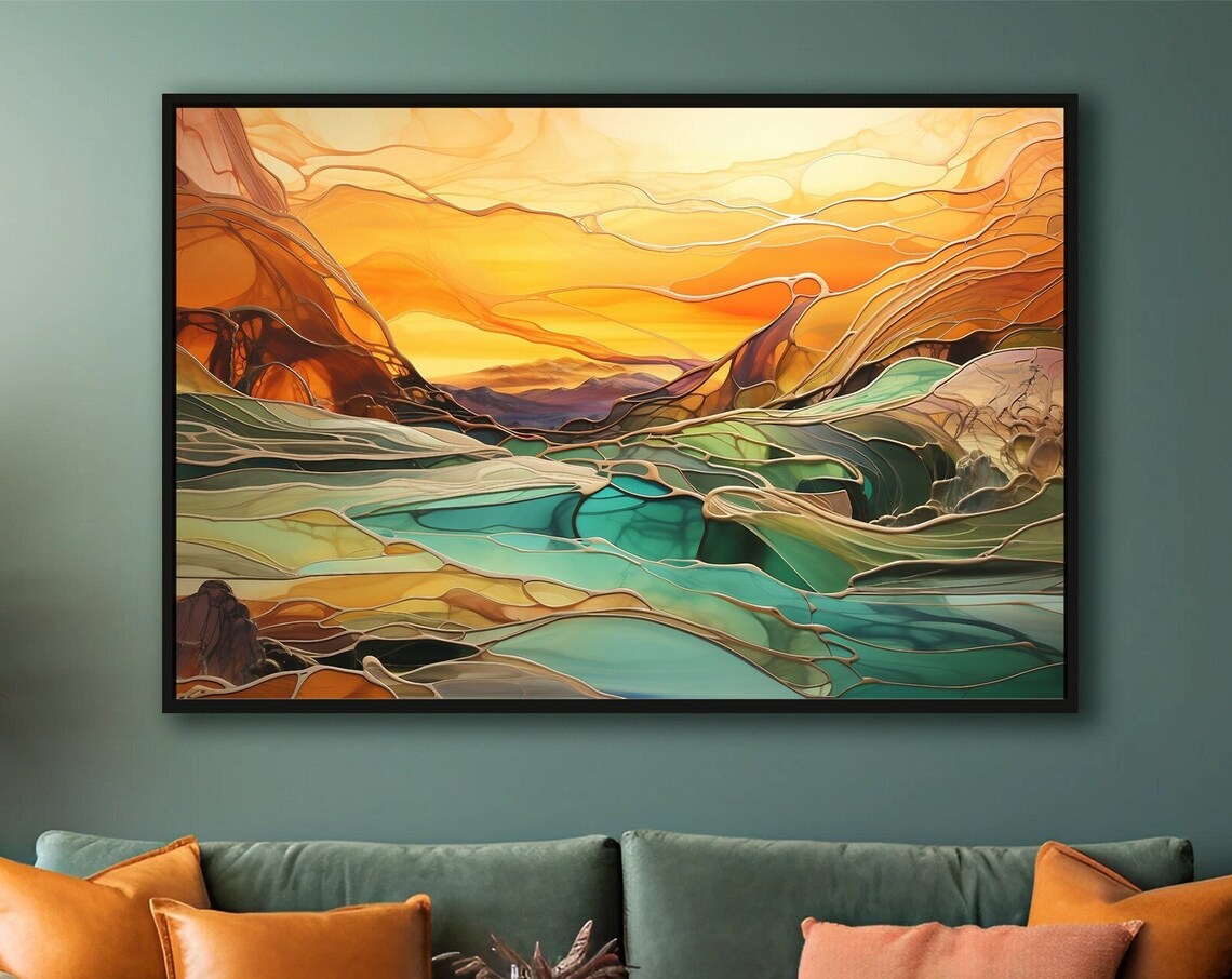 Abstract Landscape Poster, Nature Inspired Modern Art