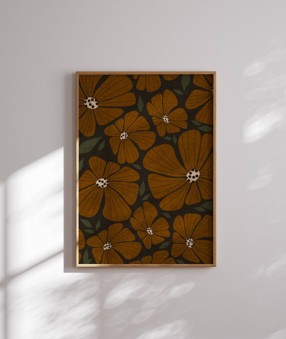 Retro Flower Print, Groovy Floral Art Print