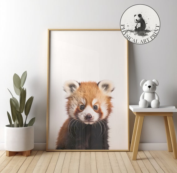 Red Panda Wall Art Physical Print Animal Illustration Nursery Decor Infant Matte Poster