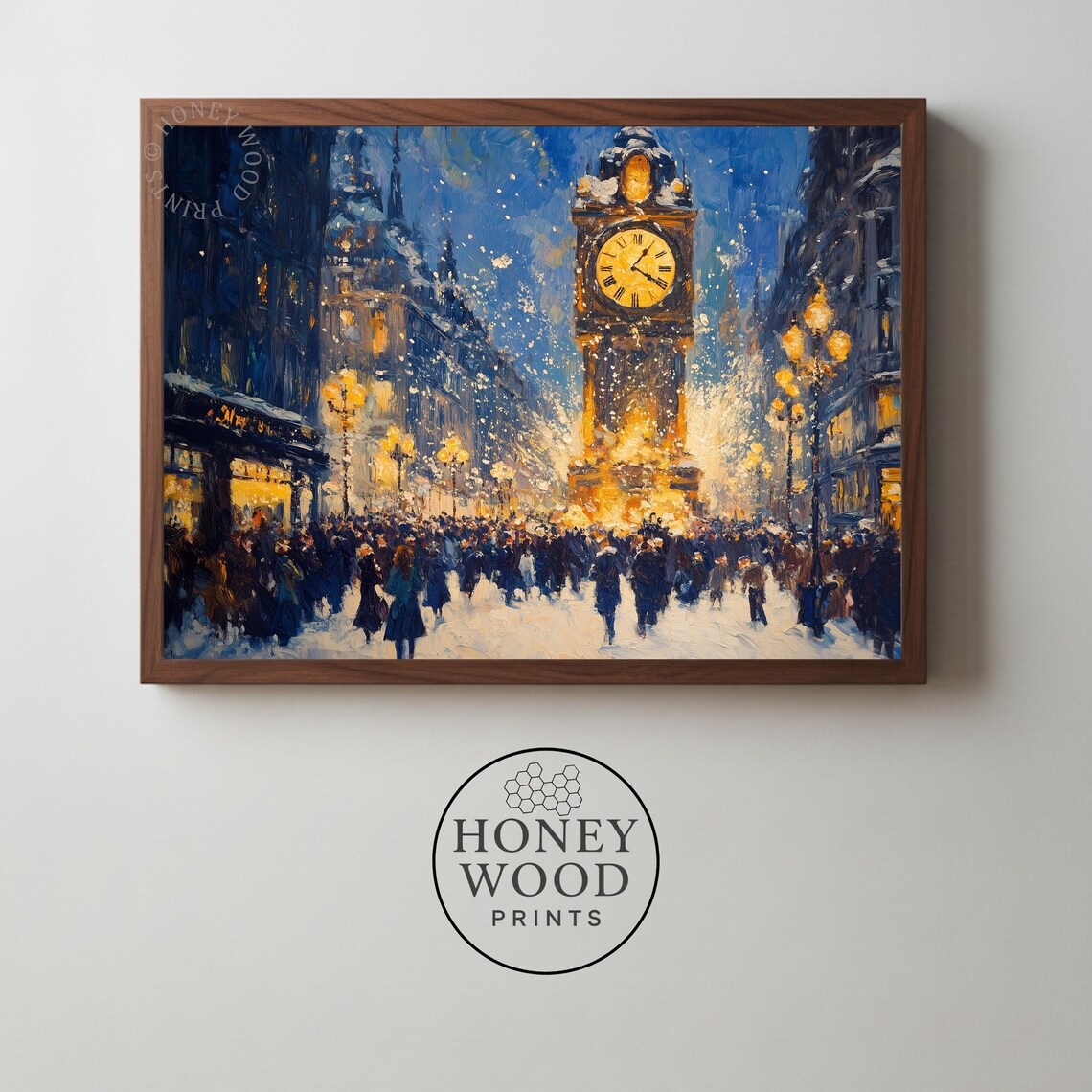 Vintage New Years Countdown Art Print, Street Clock