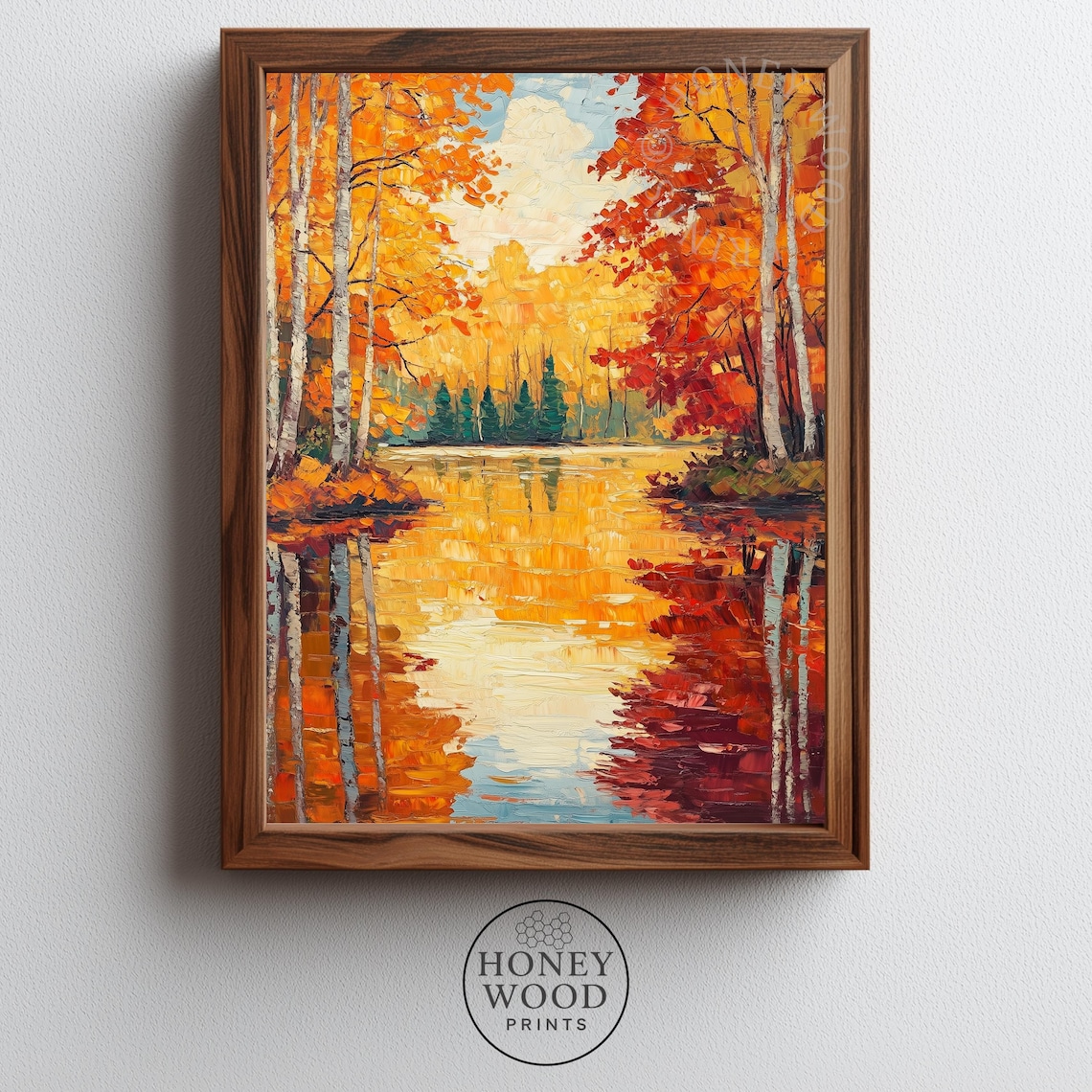 Autumn Forest And Mirrorlike Lake Art Print