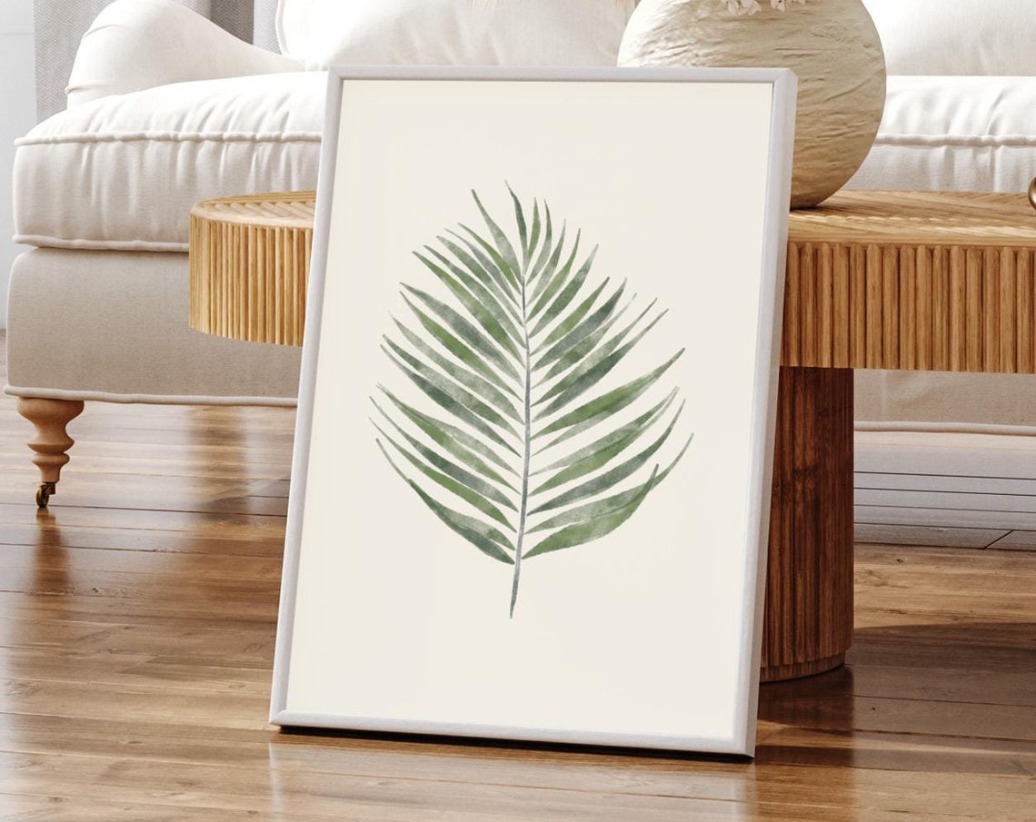 Watercolor Palm Leaf Tropical Botanical Minimalist Summer Wall Print