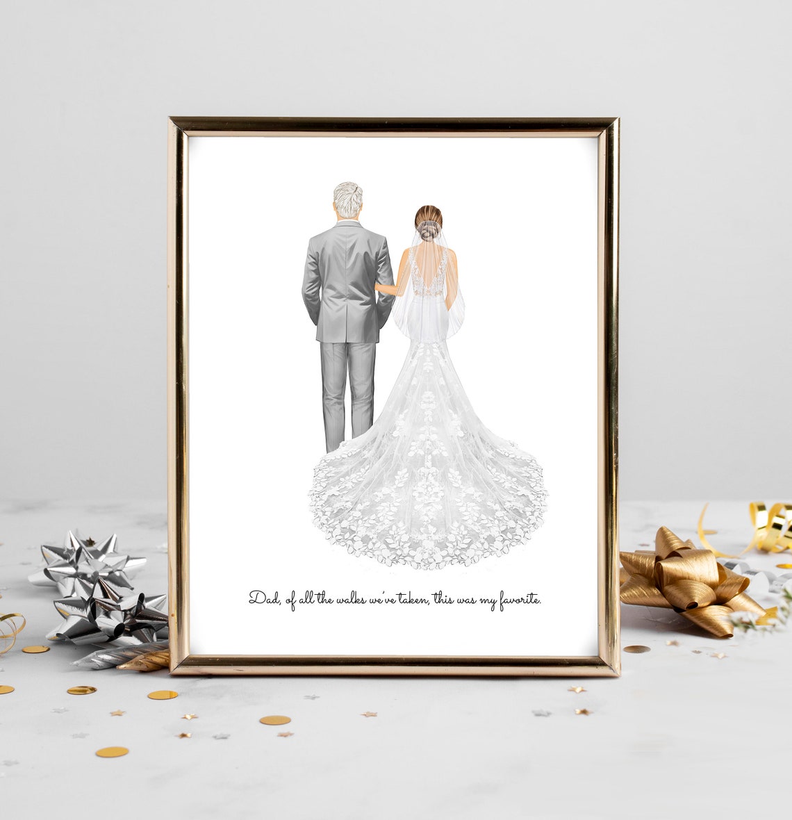 Bride Walking Down The Aisle With Father Sentimental Quote Poster - Image 2