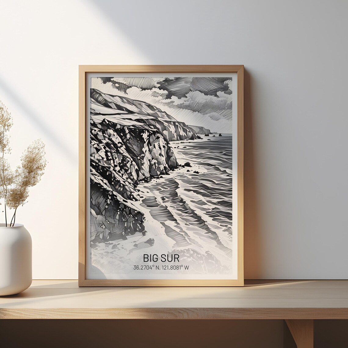 Big Sur Travel Poster, Rugged Coastal Scene - Image 3