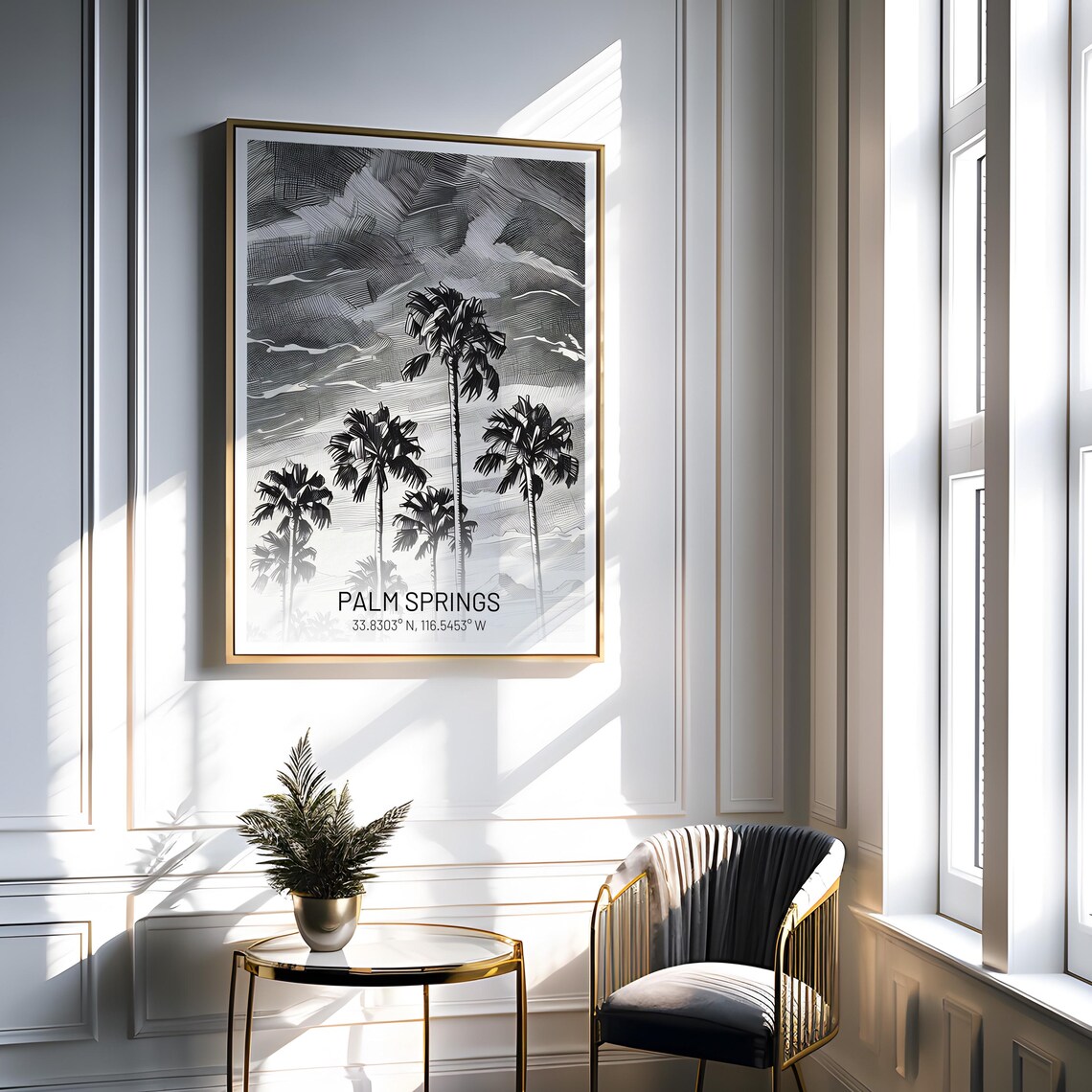 Palm Springs Black And White Travel Poster - Image 2