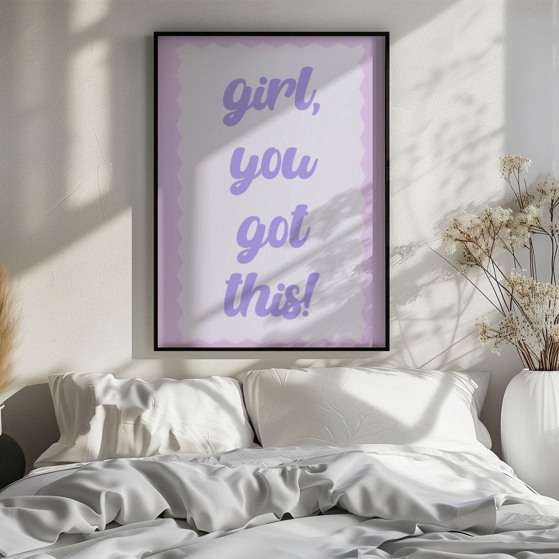 Girl You Got This Lilac Motivational Poster with Scalloped Border - Image 2