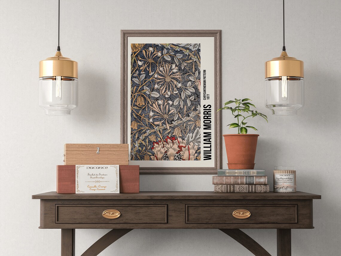 William Morris Exhibition Poster, Art Nouveau Honeysuckle Print - Image 4