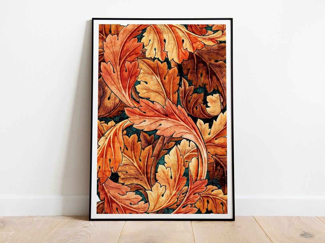 William Morris Exhibition Poster, Art Nouveau Acanthus