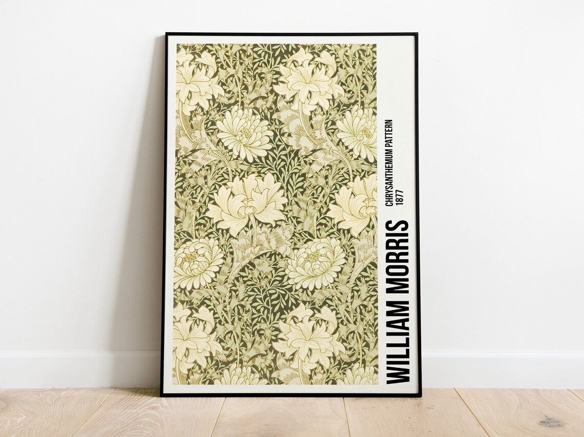 William Morris Chrysanthemum Pattern Exhibition Poster Print