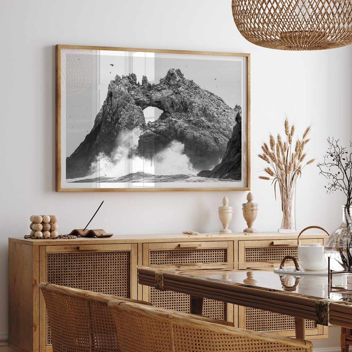 Black And White Ocean Surf Art Print, PNW Beach - Image 5