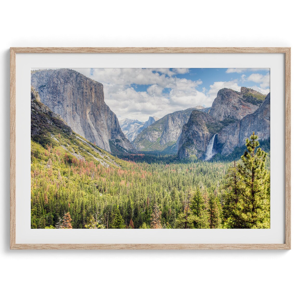 Yosemite National Park Travel Poster, Forest Waterfall