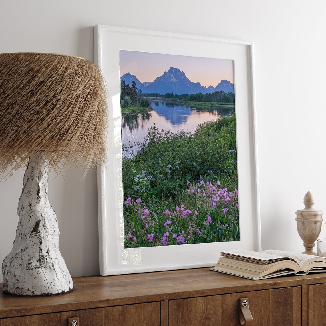 Grand Teton Mountain Flowers Nature Landscape Print - Image 5