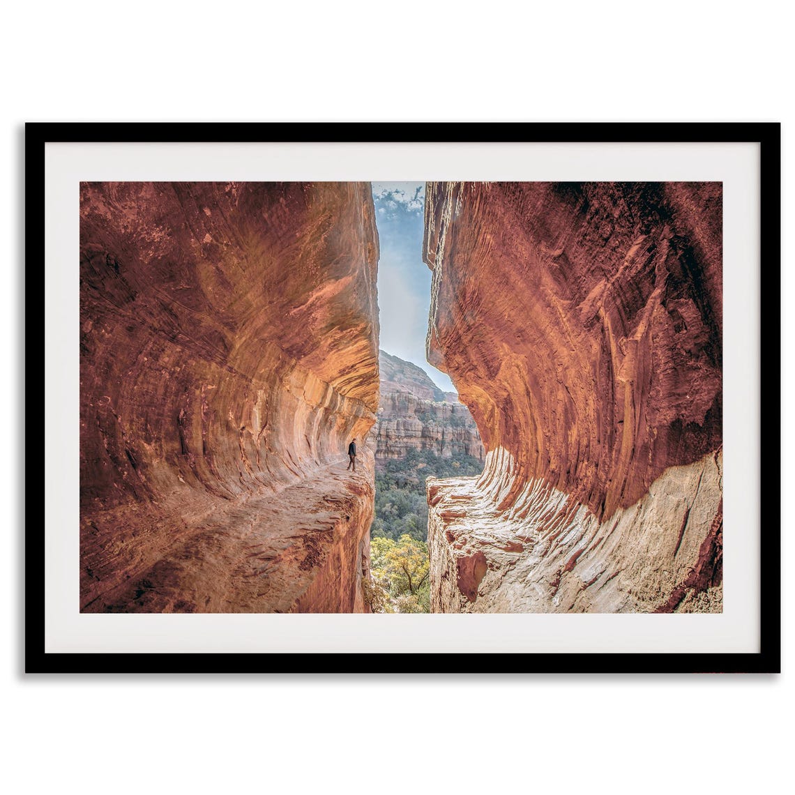 Sedona Subway Cave Red Rock Alcove Desert Canyon Adventure Poster