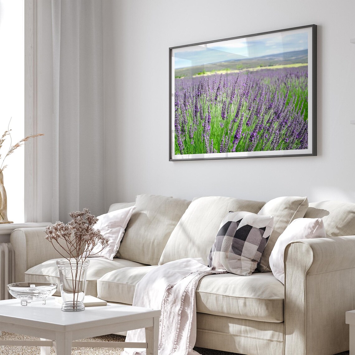 Lavender Field Purple Blooms Rows Countryside Summer Wall Art Poster - Image 4