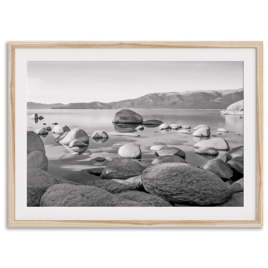 Lake Tahoe Beach Travel Poster, California Landscape
