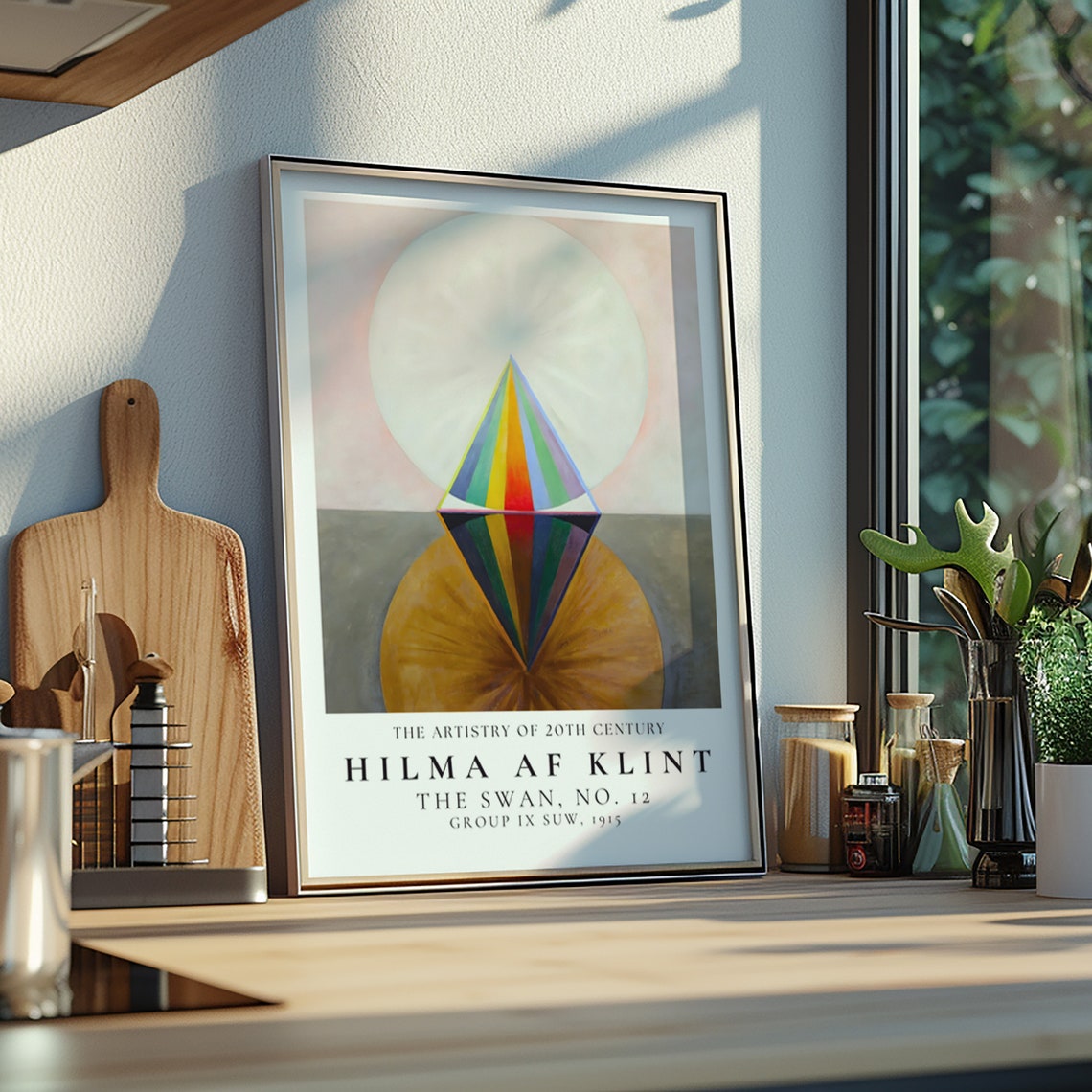Hilma af Klint The Swan No 12 Rainbow Pyramid Mirrored Poster - Image 3