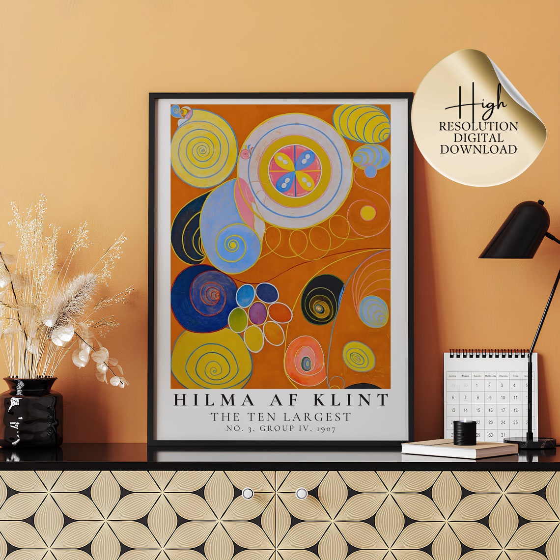 Hilma af Klint The Ten Largest No 3 Spiral Circles Orange Poster