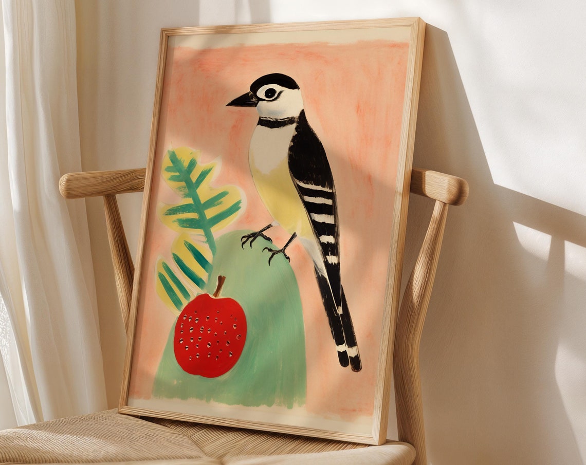 Bird Sketch Art Print, Farmhouse Nursery Decor