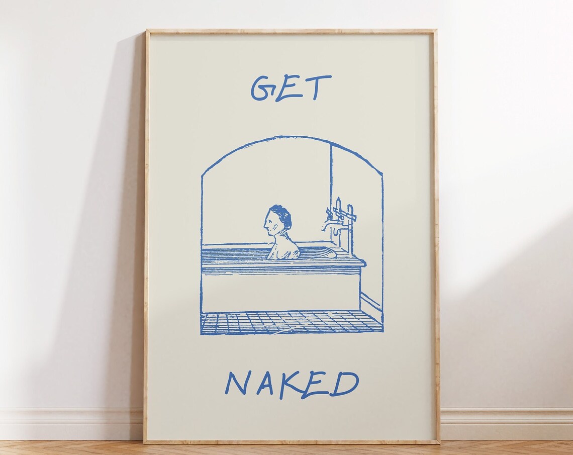 Vintage Bath Art, Retro Bathroom Decor Poster