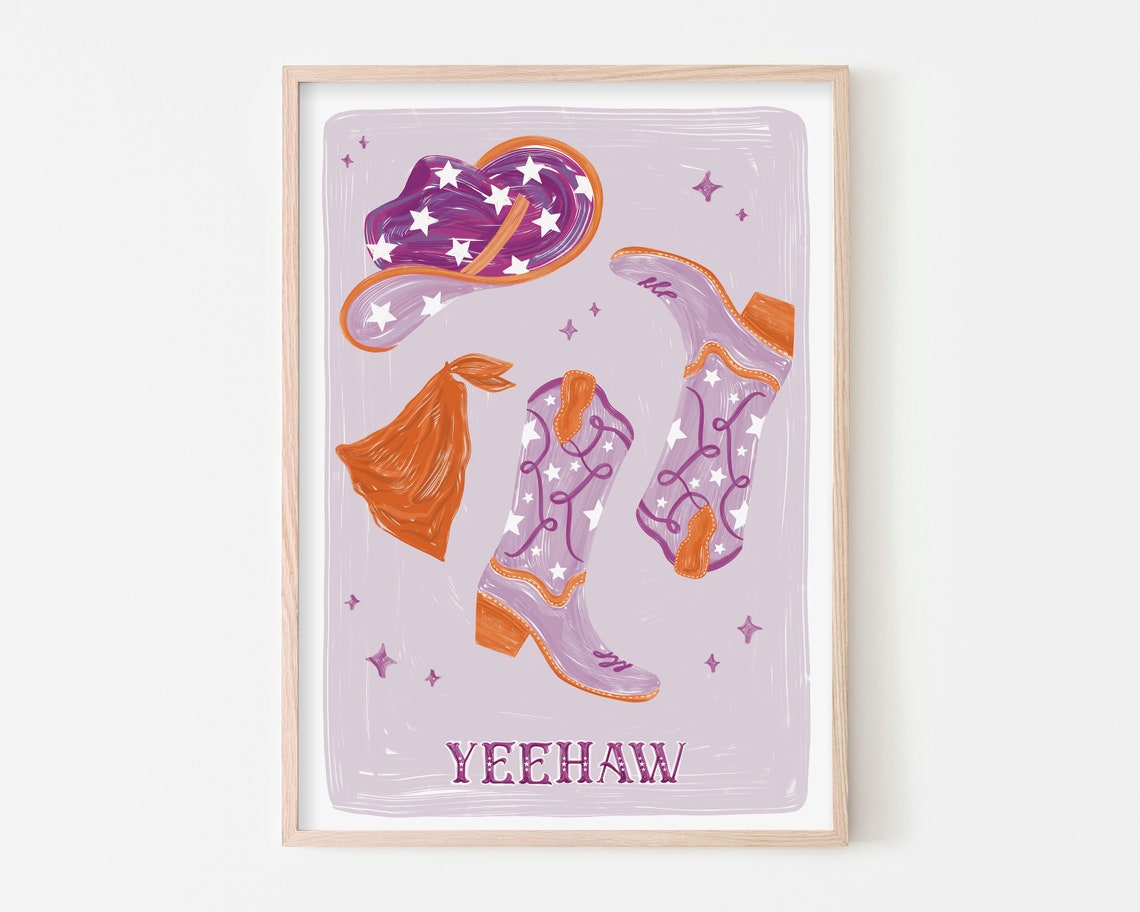 Yeehaw Country Western Cowboy Boots Art Print