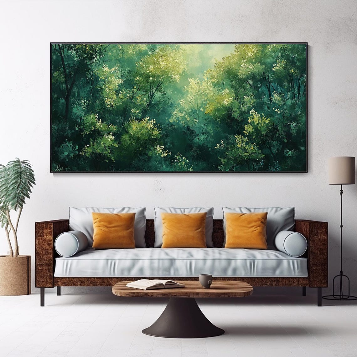 Lush Green Forest Canopy Sunlit Trees Peaceful Nature Landscape Poster - Image 4