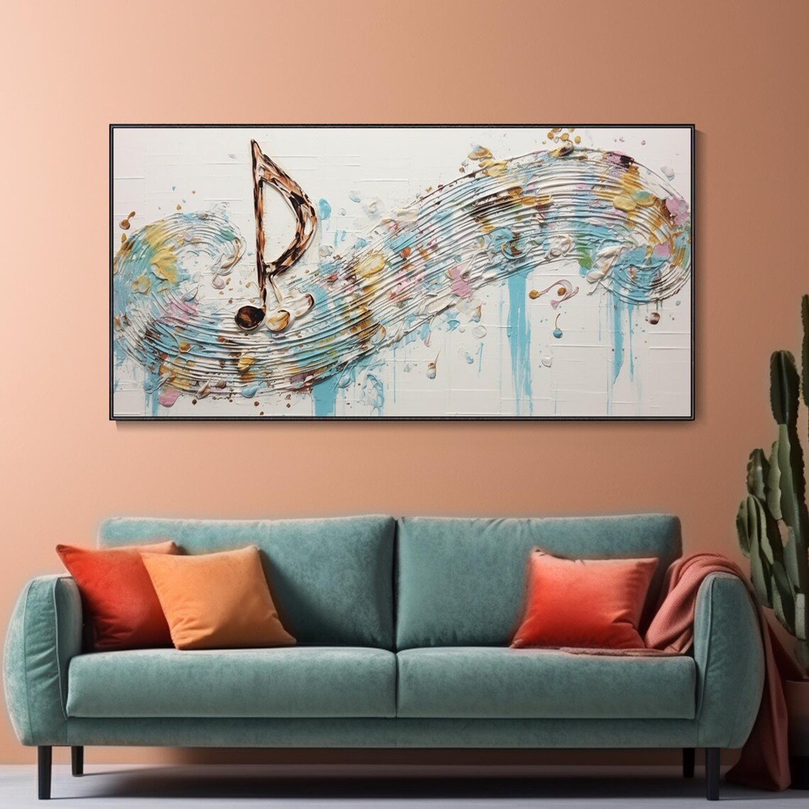 Abstract Music Oil Painting, Modern Art Print - Image 2