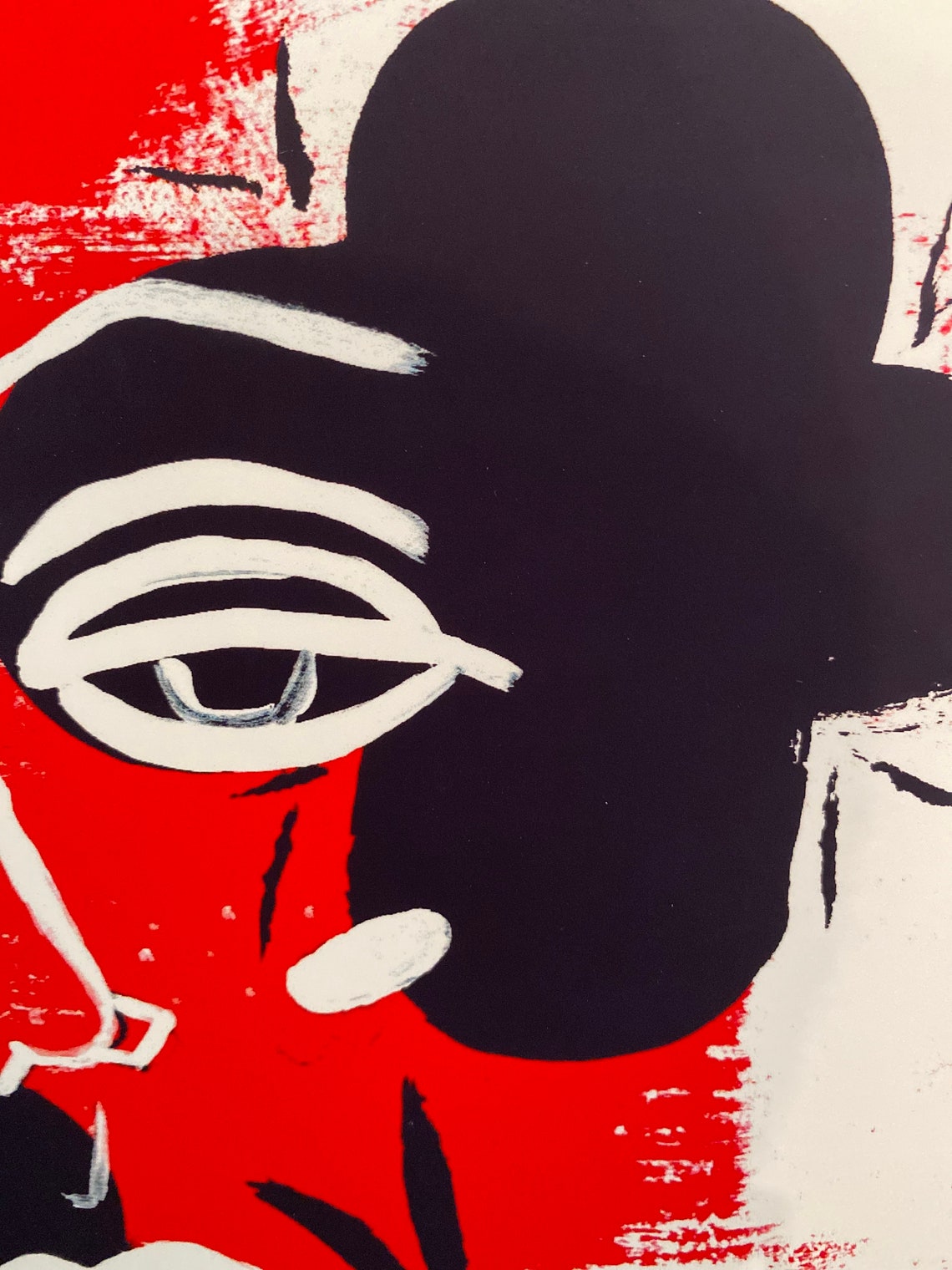 Abstract Red Face Minimalist Line Art, Bold Shapes - Image 3