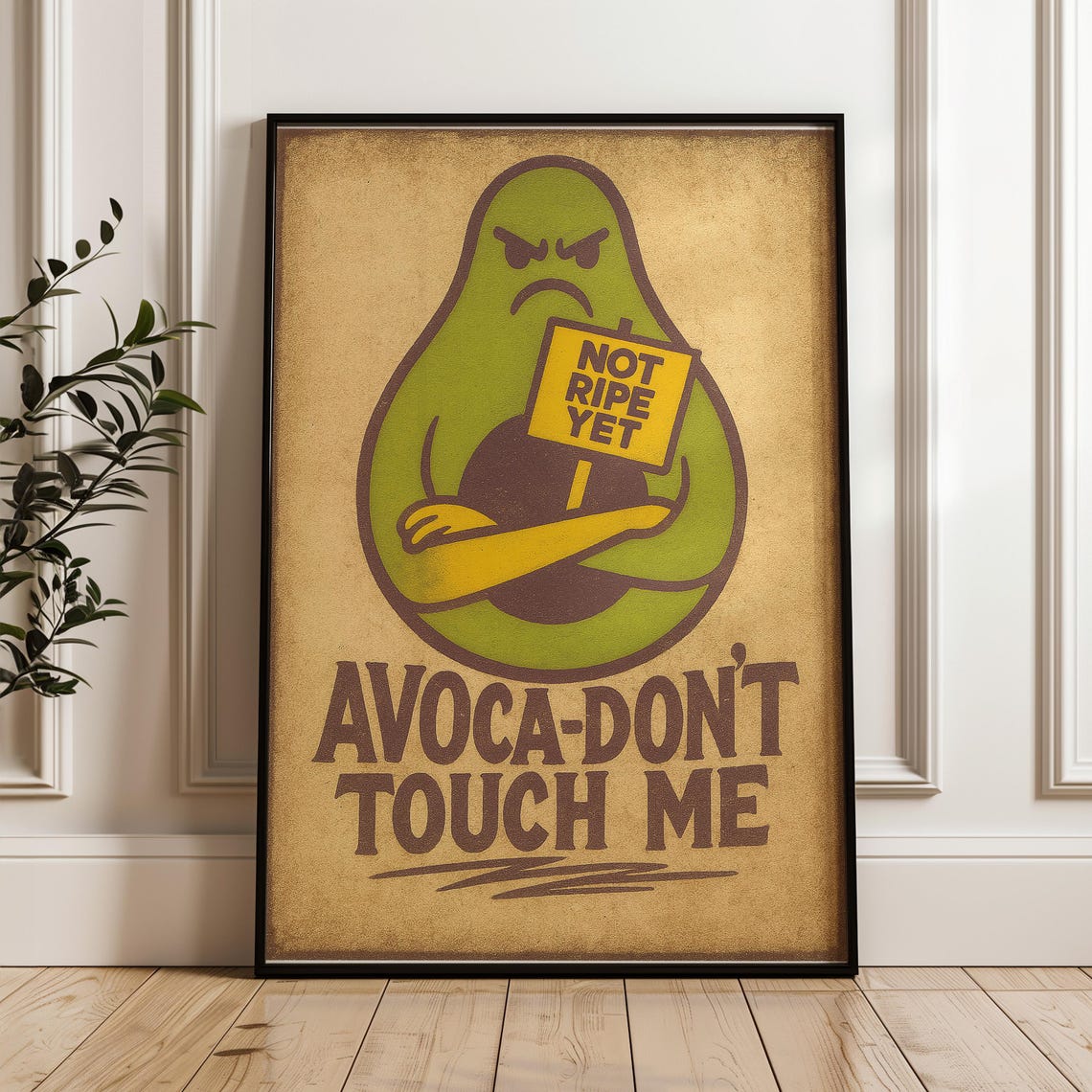 Funny Avocado Art Print Moody Produce Pun Poster