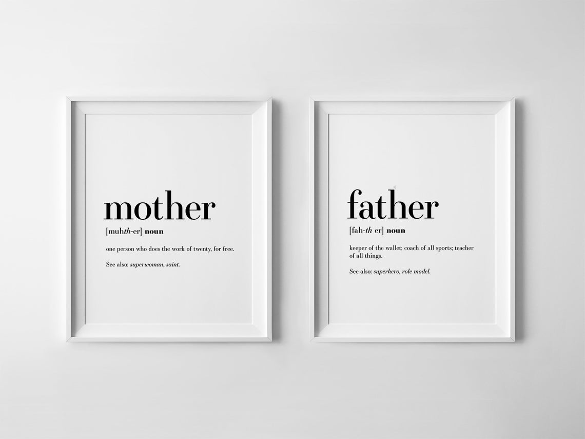 Father Definition Sign Fathers Day Gift Minimalist Quote Poster - Image 2
