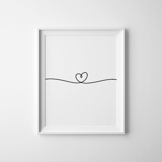 Heart Line Art Print, Love Poster