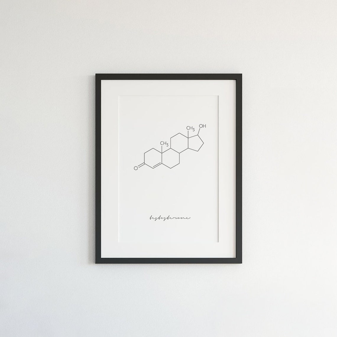 Testosterone Molecule Chemistry Structure Science Minimalist Poster - Image 2