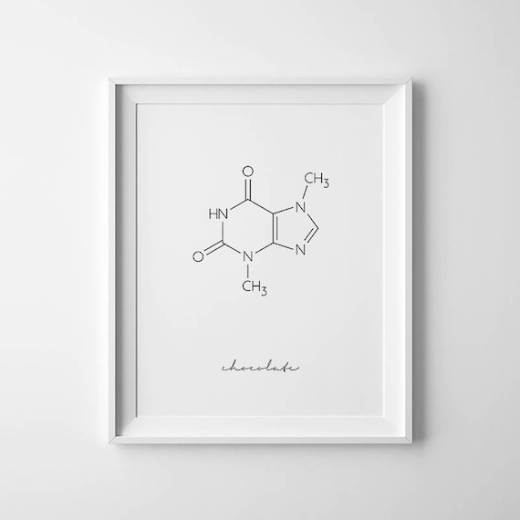 Chocolate Molecule Science Art, Kitchen Poster Print