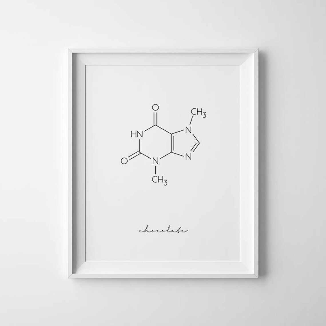 Chocolate Molecule Science Art, Kitchen Poster Print