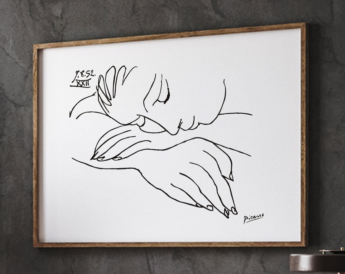 Picasso Sleeping Woman Sketch Line Art Print