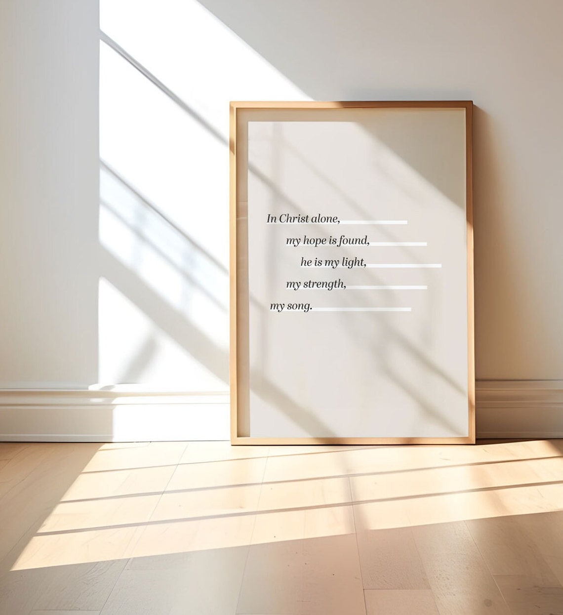 In Christ Alone Hymn Lyric Minimalist Beige Christian Poster - Image 6