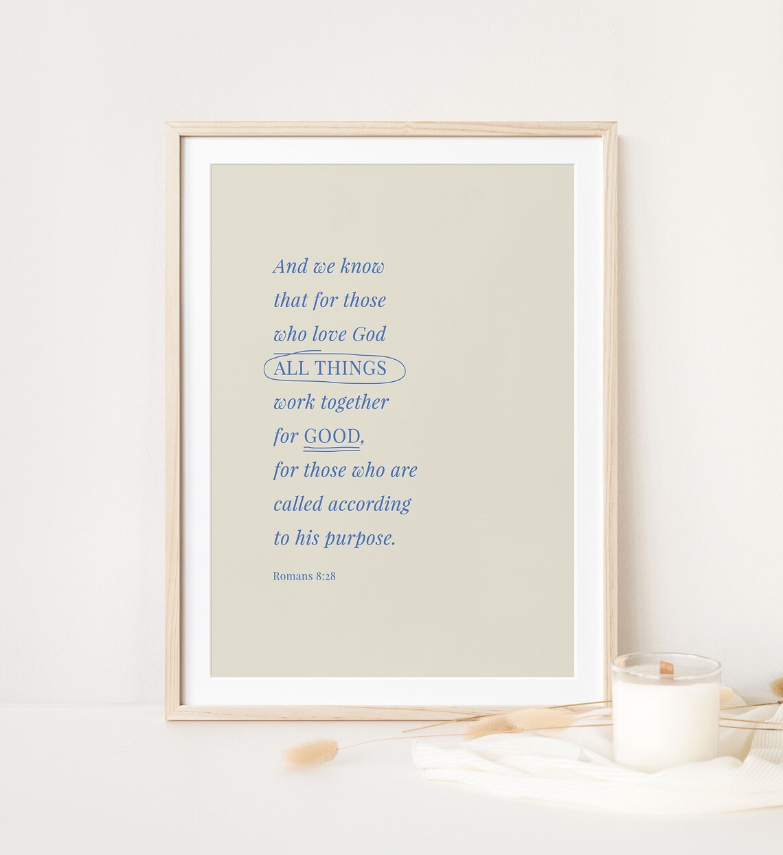 Romans 8:28 Christian Retro Nursery Art Print - Image 4