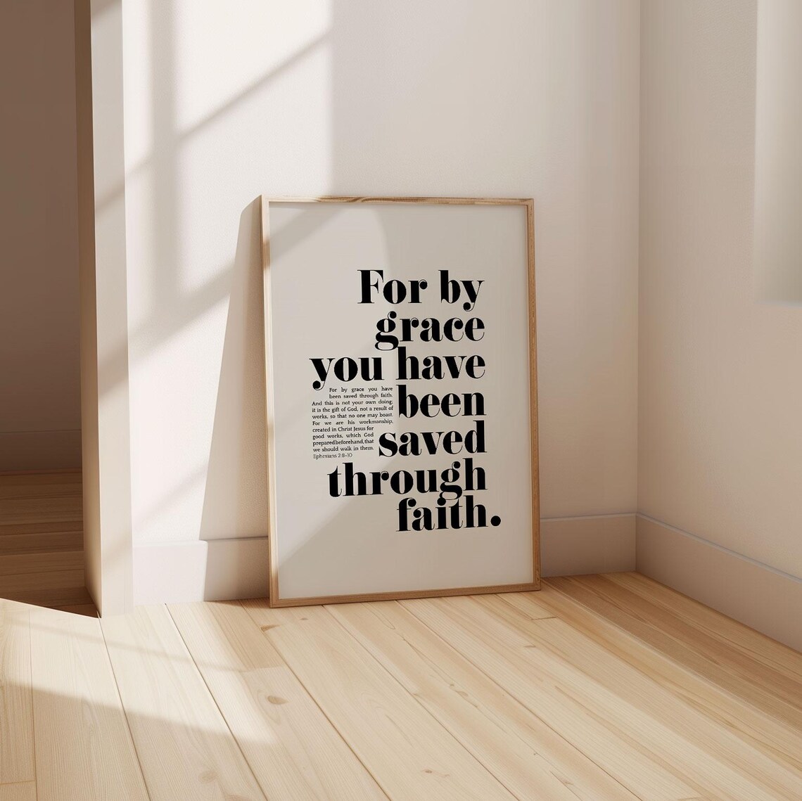 Ephesians 2:8-10 Scripture Art Print, Baptism Faith - Image 3