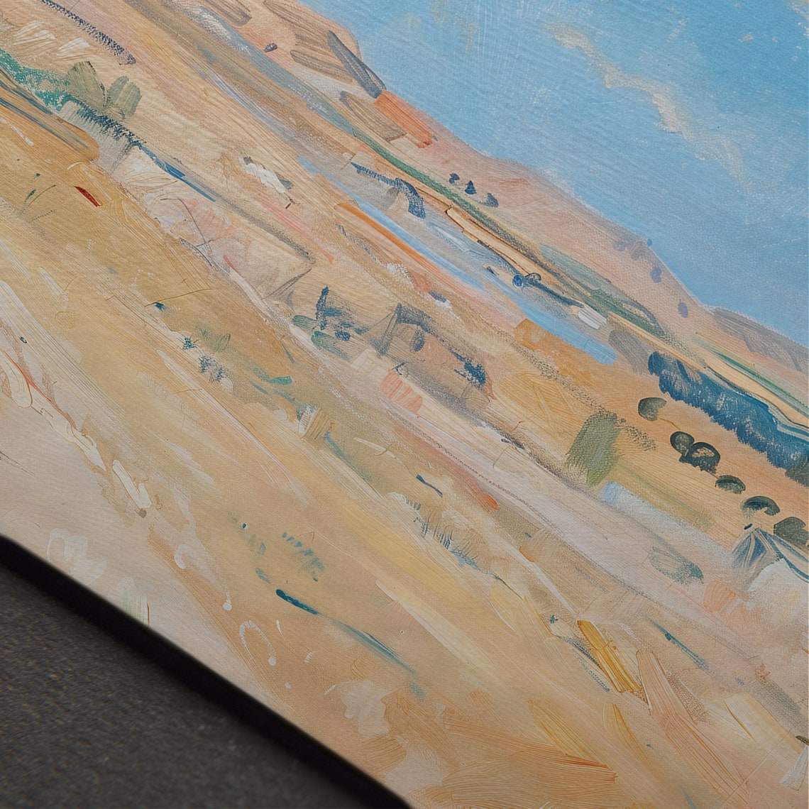 Colorful Impressionist Summer Field Pastel Landscape Painting Print - Image 3