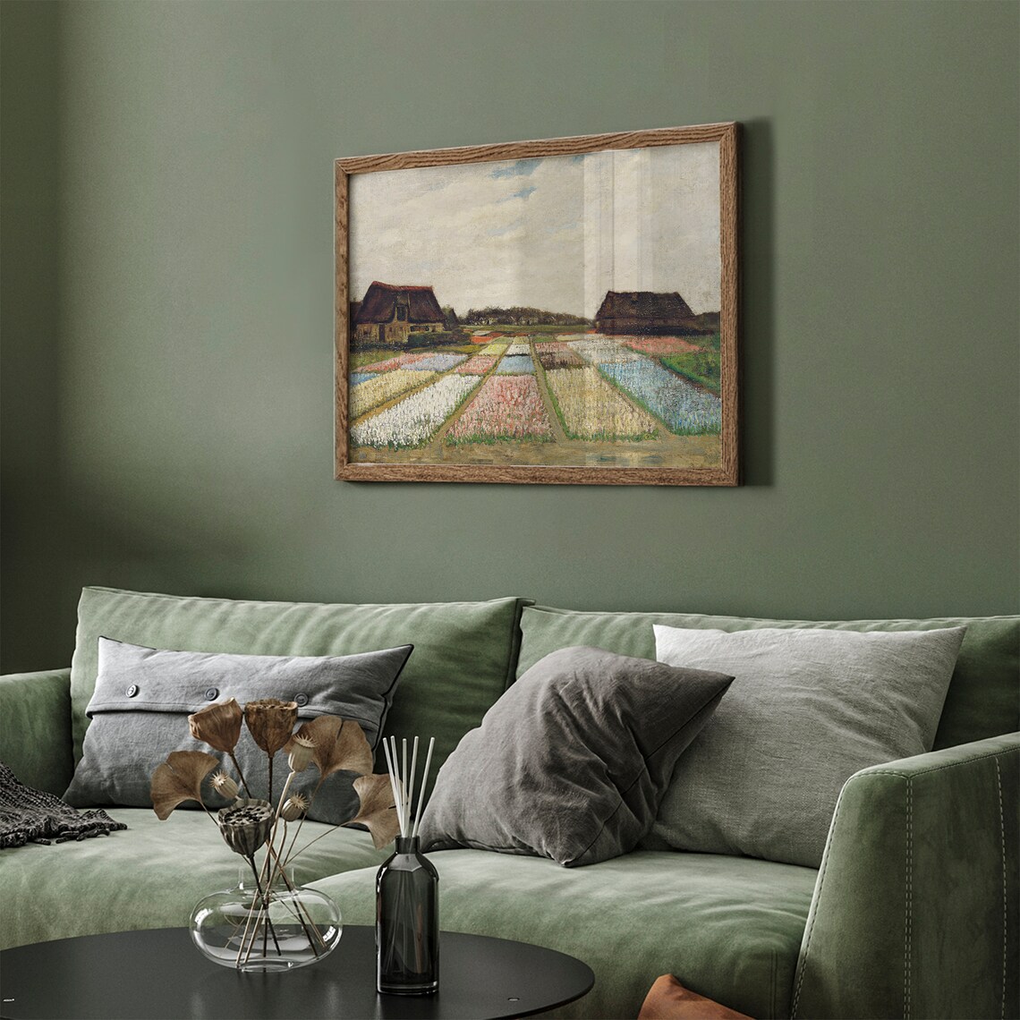 Impressionist Colorful Flower Farm Poster Holland Bulb Field Painting - Image 3